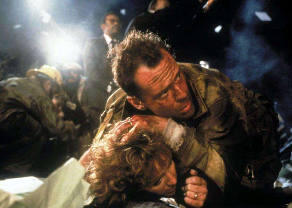 Die Hard: Bruce Willis and Bonnie Bedelia