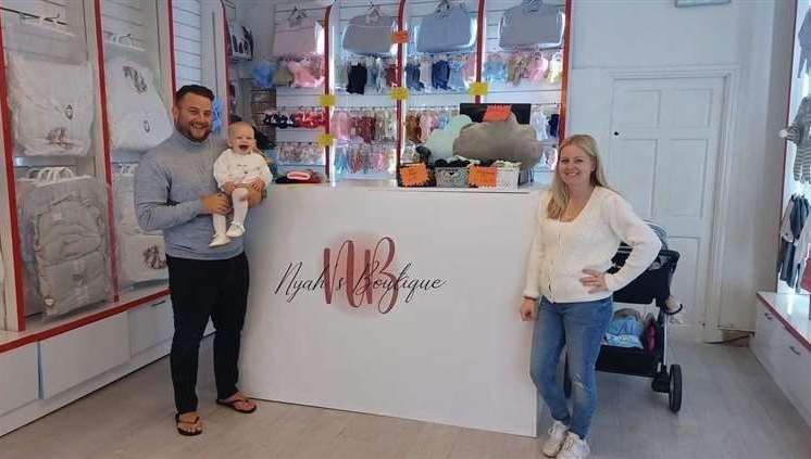 The shop is named after Aaron Perry (left) and Cathie Coles' daughter, Nyah. Picture: Aaron Perry