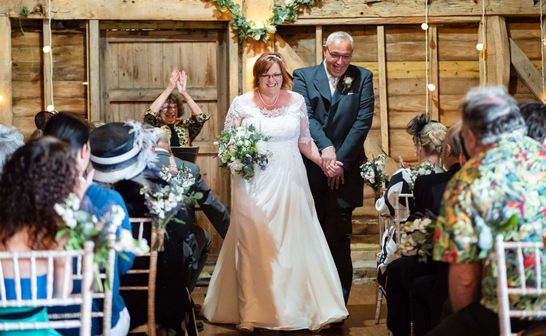 A couple being married at a humanist wedding in Tenterden in 2019