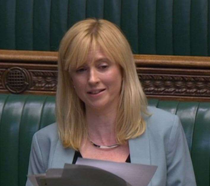 Rosie Duffield spoke in Parliament today about nitrous oxide misuse. Picture: parliamentlive.tv