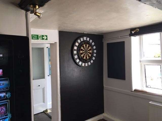 There’s a dartboard and pool table but neither are available for action at the current time – for obvious reasons