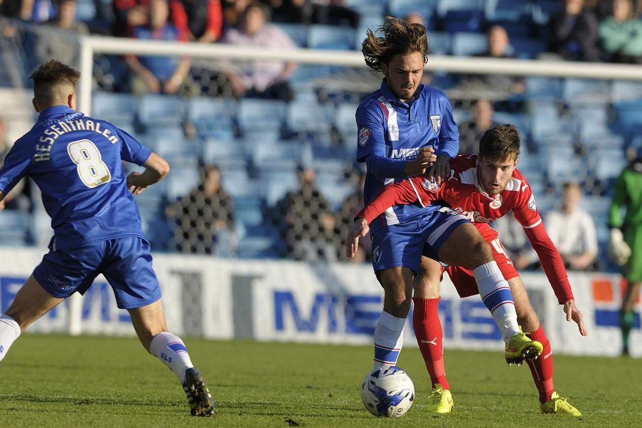 Bradley Dack made a difference to Gillingham after his second-half introduction on Saturday Picture: Barry Goodwin