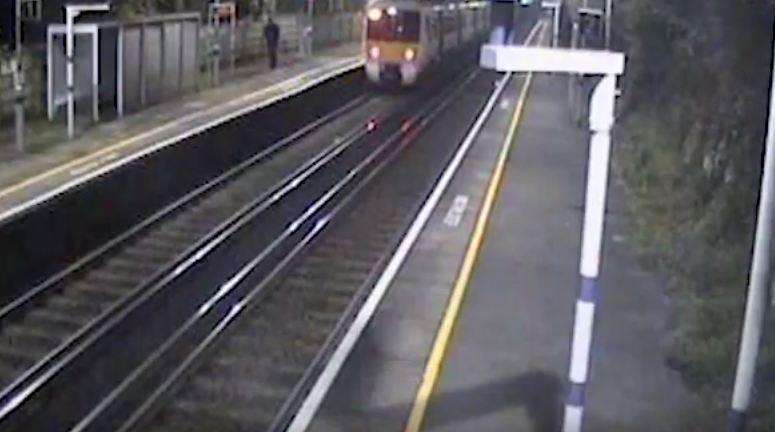 CCTV shows Simmons walking back up Knockholt station seconds after the brutal murder. Picture: British Transport Police