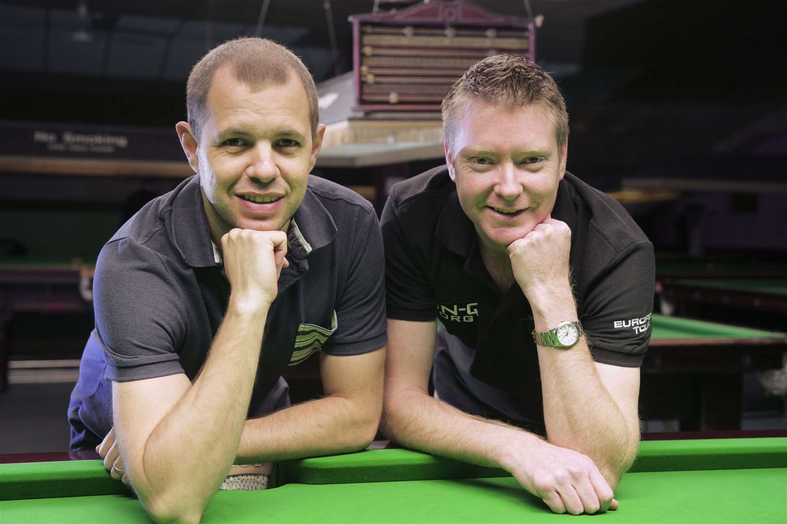 Kent snooker professionals Barry Hawkins and Gerrard Greene both play at Jordans in Rainham Picture: Andy Payton