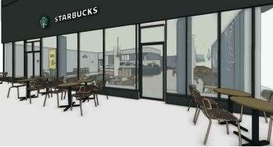 CGI impressions of what the Starbucks store in Prospect Place would look like