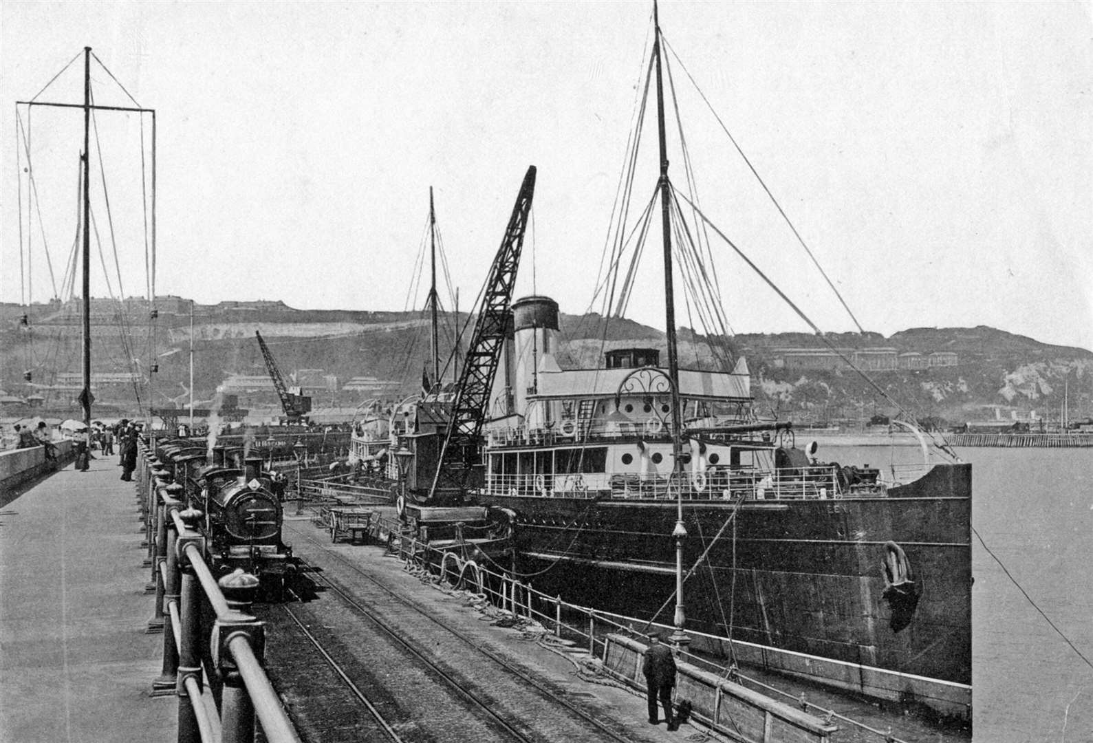 A ship called the Queen beside the Admiralty Pier between 1905 and 1910. Picture: Dover Museum