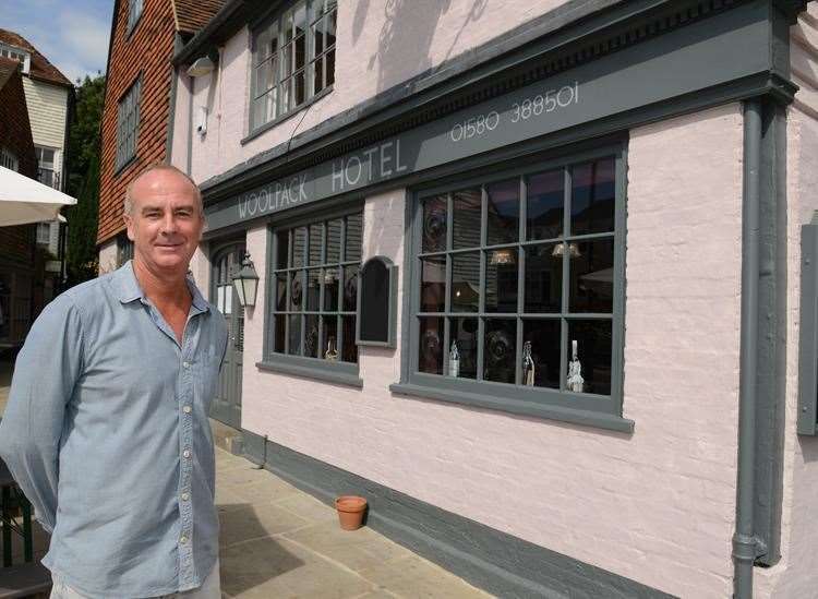 Colourful landlord Rob Cowan pictured when The Woolpack was painted pink