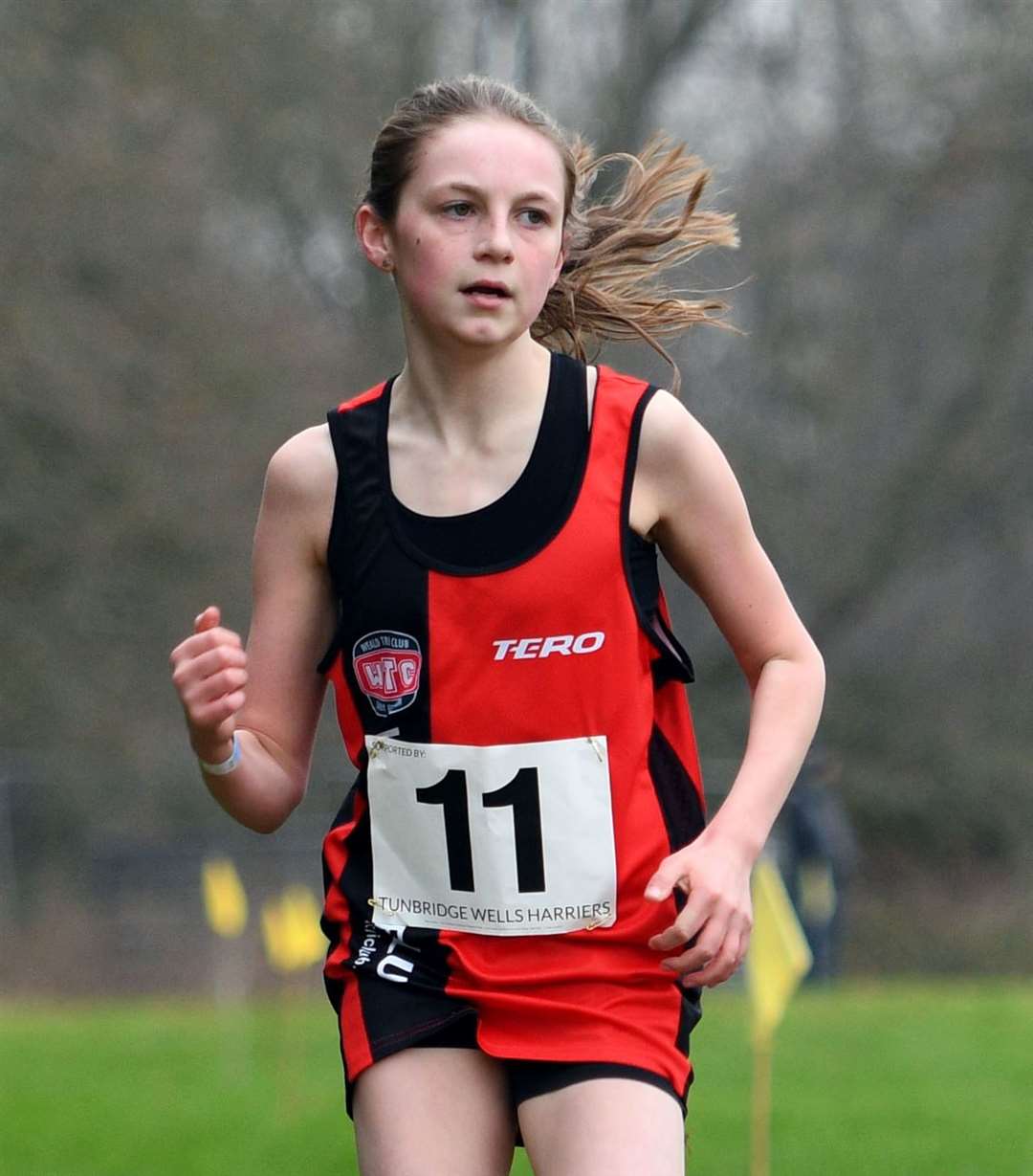 Sophie Richmond of Ashford & Weald took second place in the Year 7 girls' race. Picture: Barry Goodwin (54437863)