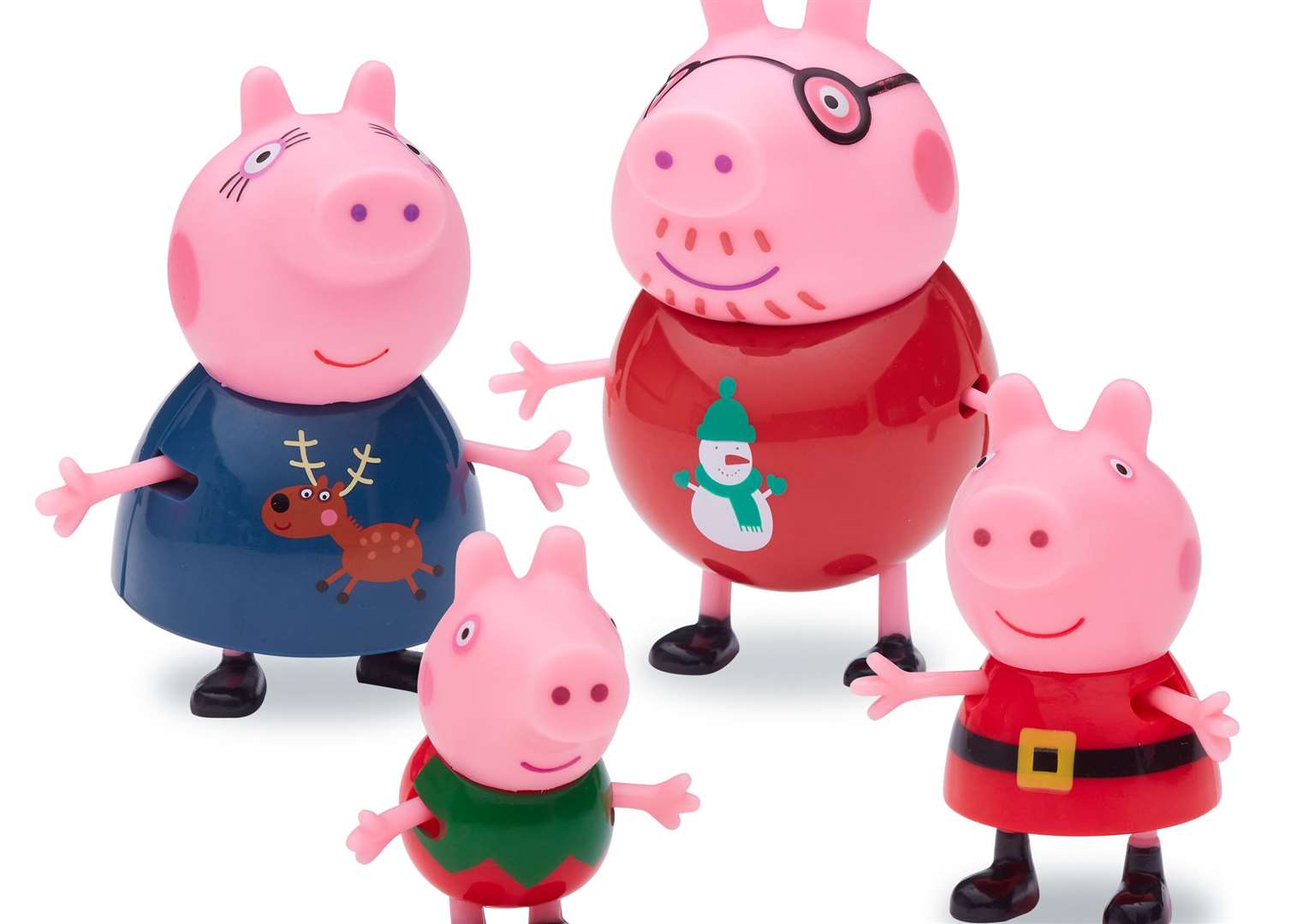 The Entertainer is selling an exclusive, limited edition toy set of the Peppa Pig family - each wearing their own Christmas jumper