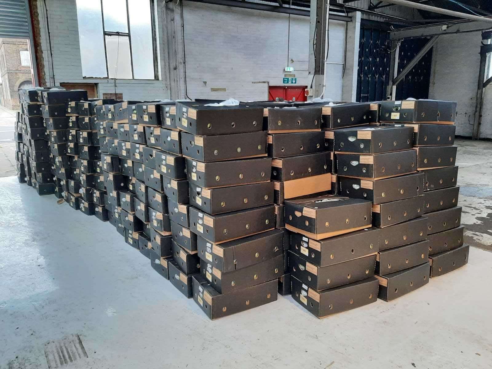 1.2 tonnes of cocaine was found in a banana boat in Sheerness Docks during an early morning armed police raid. It is said to have a street value of £90 million. Picture: National Crime Agency