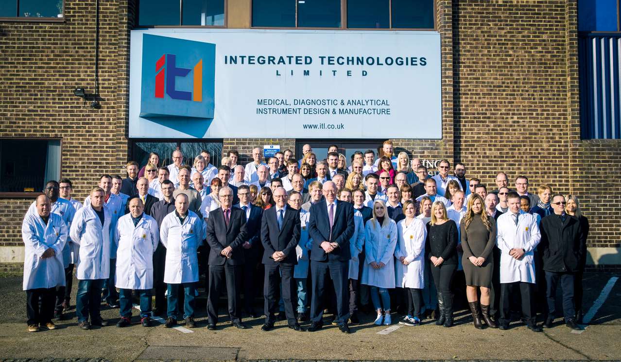 ITL staff outside its Ashford headquarters, with its new branding