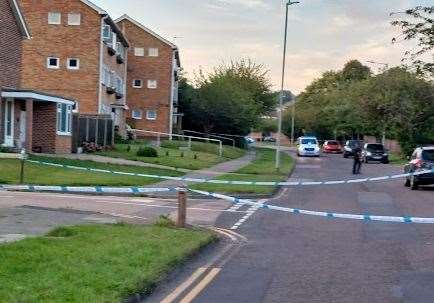 Police have taped off Beaconsfield Road in Canterbury at the junction with Shaftesbury Road