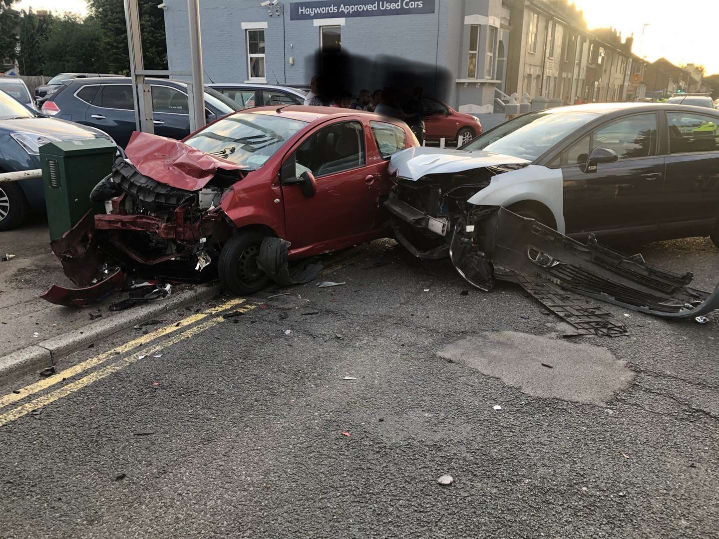 The scene of the crash on Luton Road, Chatham Picture: @KentSpecials
