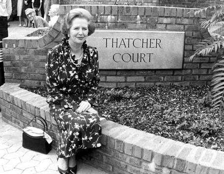 Margaret Thatcher rpening a sheltered housing complex in her name - Thatcher Court in Dartford - in 1984