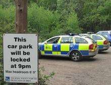 Police search in and around Blean Woods following James Potter's disappearance on Saturday evening