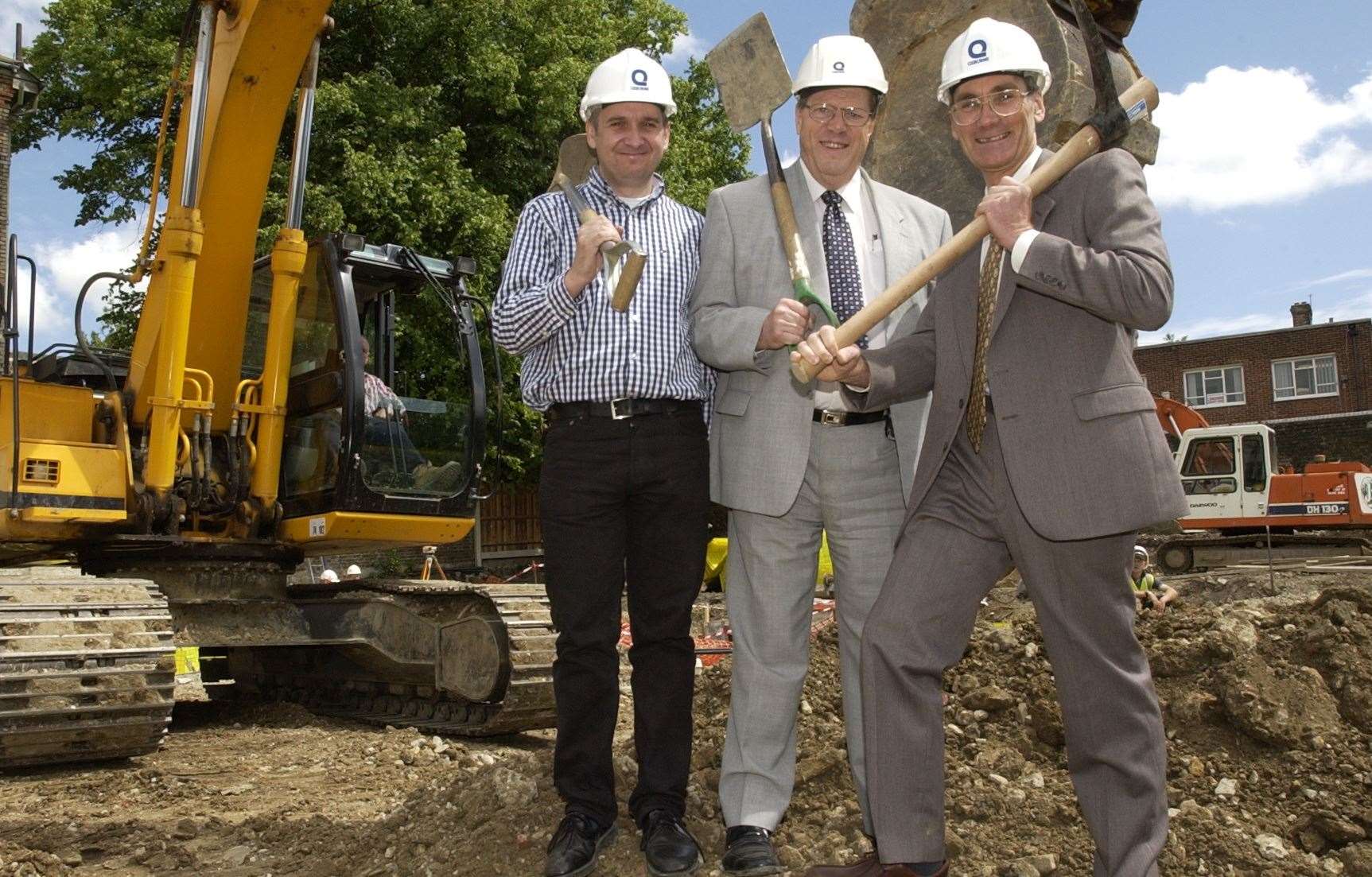 Andrew Sanalitro, Manager for Maidstone Christian Care and John Prendergast, services manager for English Church, in 2003, at the building site for Lily Smith House, in Knightrider Street, where Maidstone Day Centre is now based