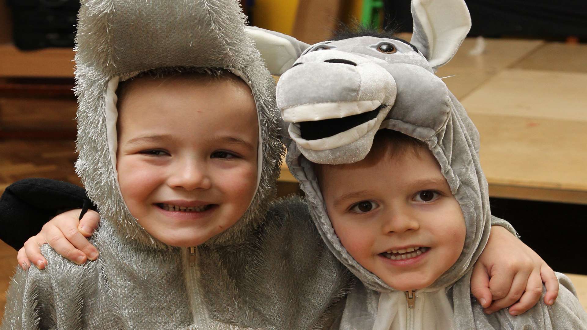 Jaydon and Henry, both aged four, starred as donkeys in the Lansdowne Primary play entitled Happy Birthday Jesus