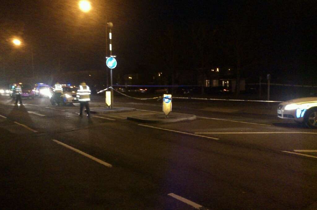 The scene on Sutton Road after the crash