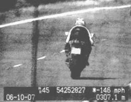 The speed camera image of Lewis Matanle doing 146mph