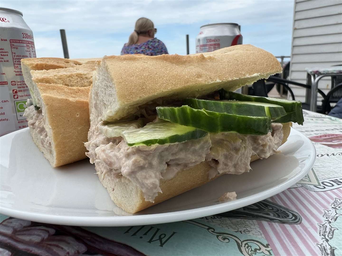 Simple yet tasty - the tuna may and cucumber baguette