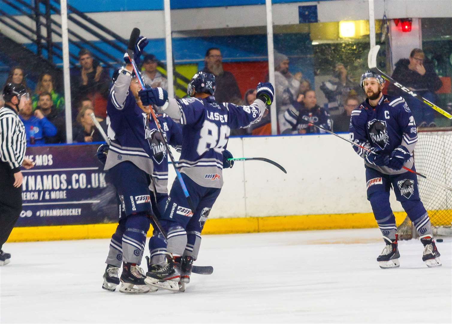First home goal celebration, scored by Stanislav Lascek and assisted by Thomas Soar Picture: David Trevallion