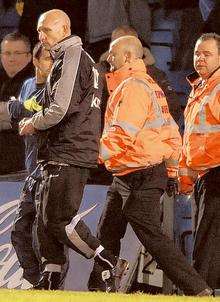 Mark Stimson leaves the dugout at the final whistle