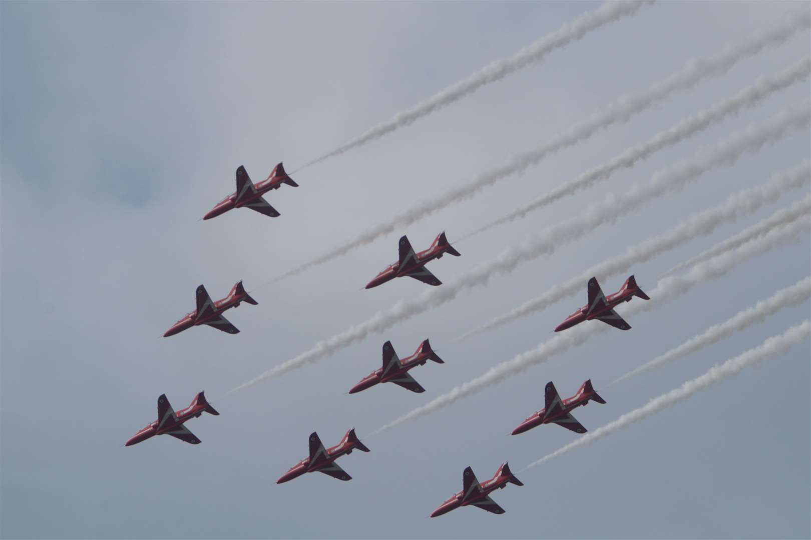 The Red Arrows thrill the crowds at the Herne Bay airshow on Saturday. Picture: Chris Davey FM4891436 (4493935)