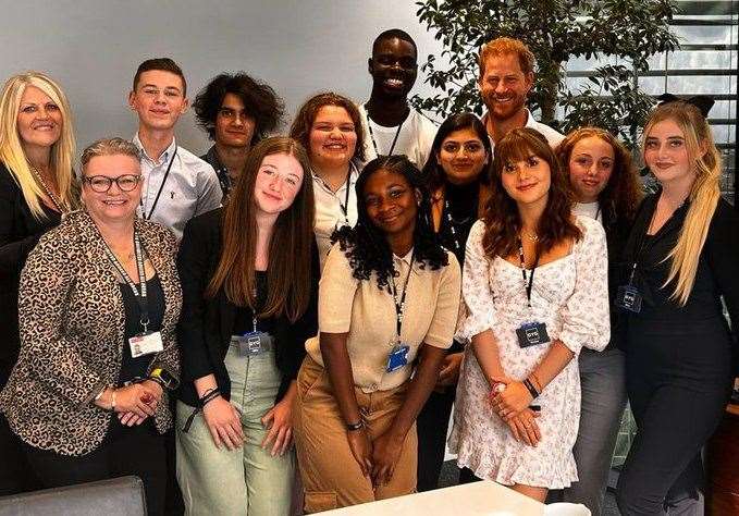 Prince Harry, the Duke of Sussex, met with members of the Gifted Young Gravesham youth group