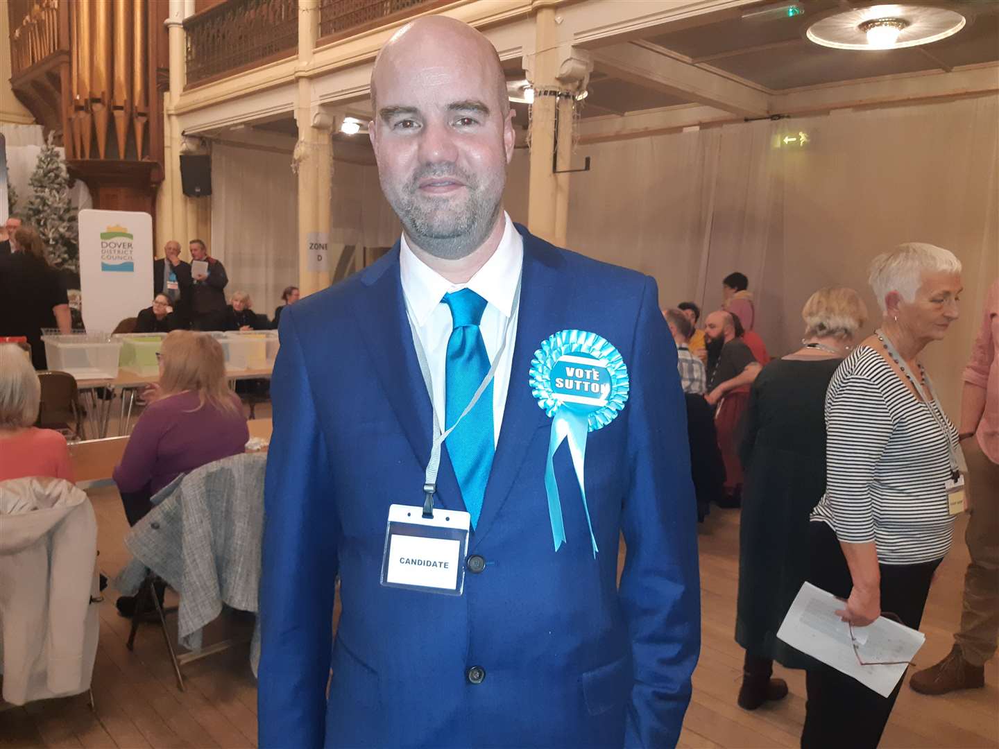 Independent candidate Nathan Sutton at the count