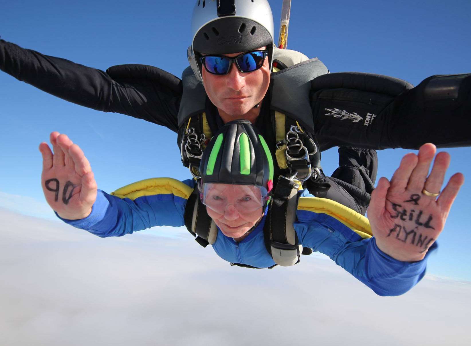 Margaret O'Neill, 90, on her skydive