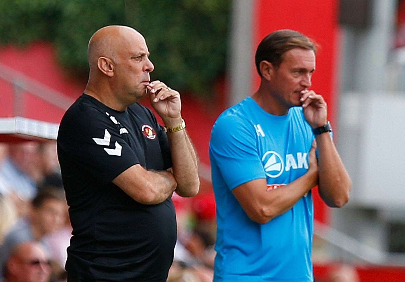 Ebbsfleet manager Garry Hill and assistant Ian Hendon Picture: Andy Jones
