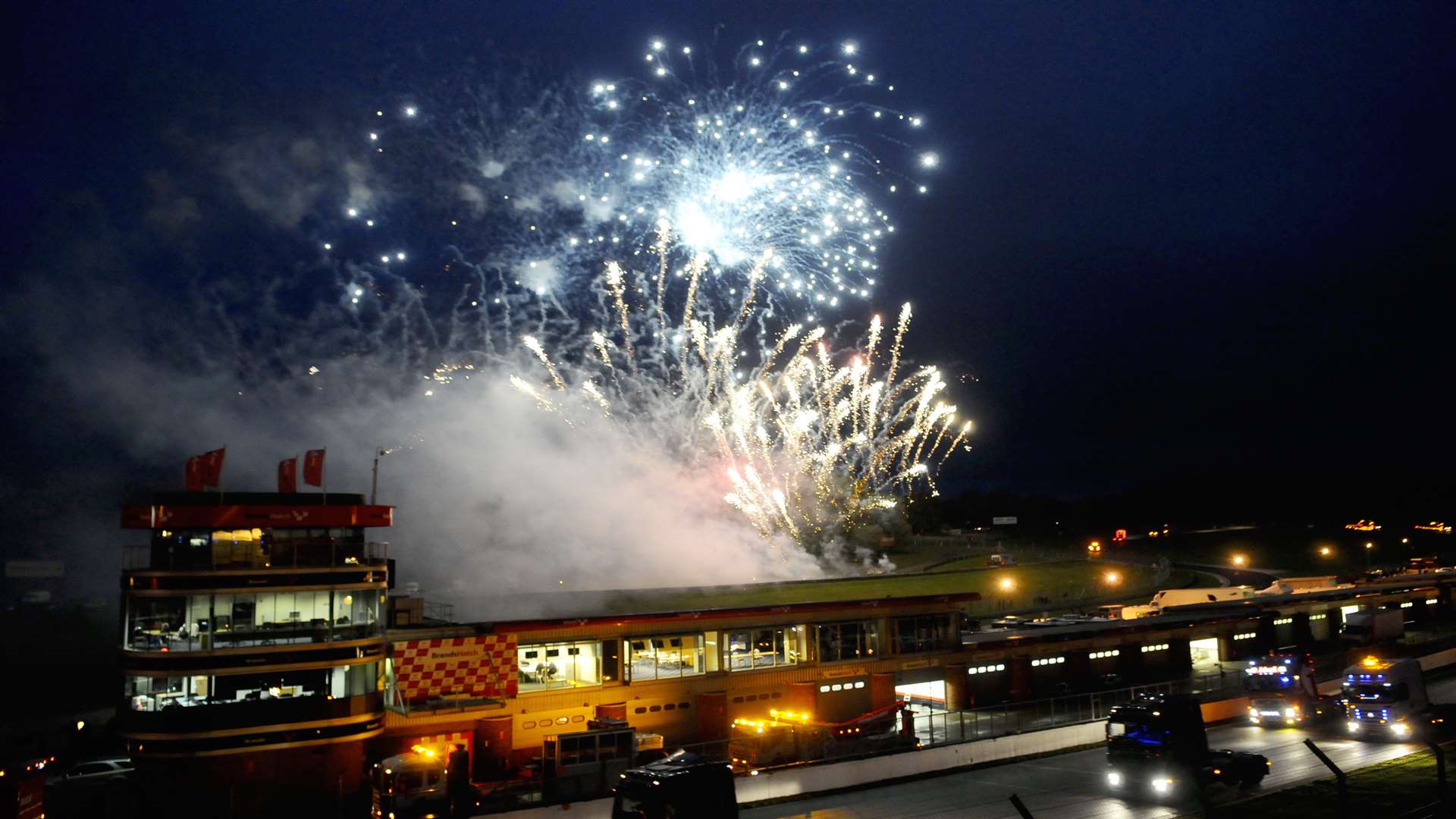 Truck racing by day, fireworks by night at Brands Hatch. Picture: Simon Hildrew