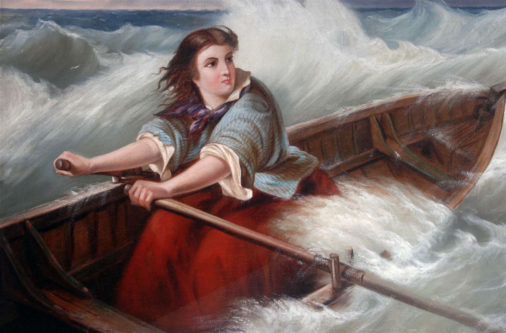 Grace Darling, the daughter of a lighthouse keeper, became a national heroine after risking her life along with her father to save the stranded survivors of a wrecked steamship in 1838. Image: RNLI.