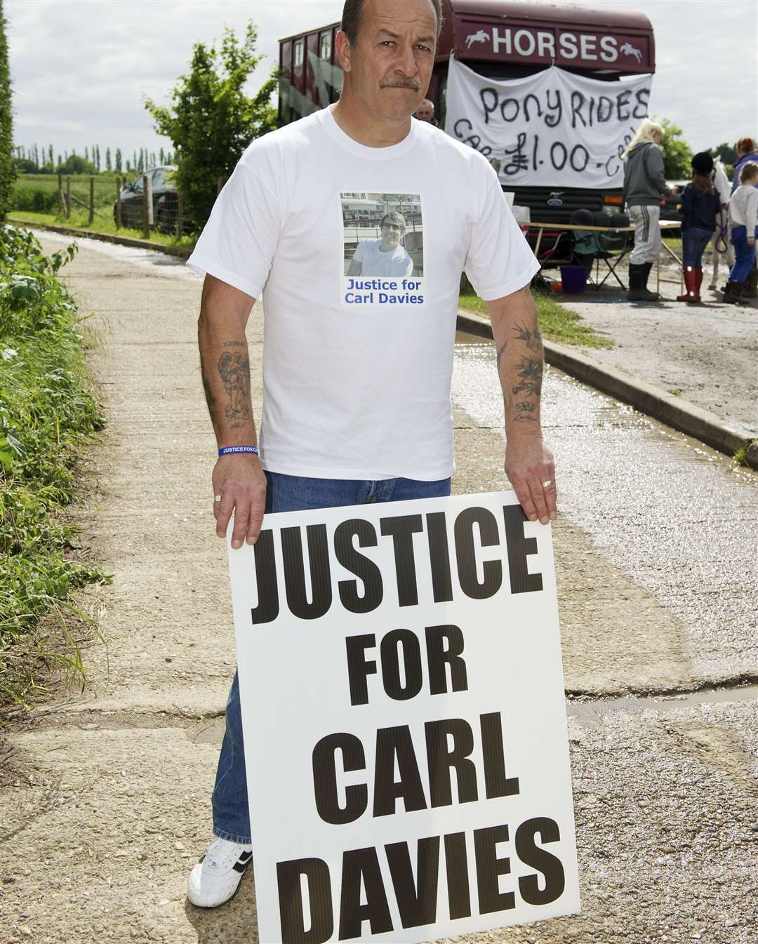 Carl's father, Andy Davies, at a fundraiser in aid of the charity Justice for Carl