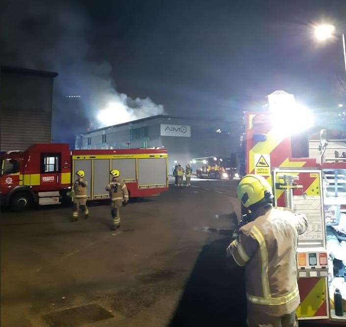 Around 70 firefighters were sent to tackle a warehouse blaze in Crabtree Manorway, Belvedere. Photo: London Fire Brigade