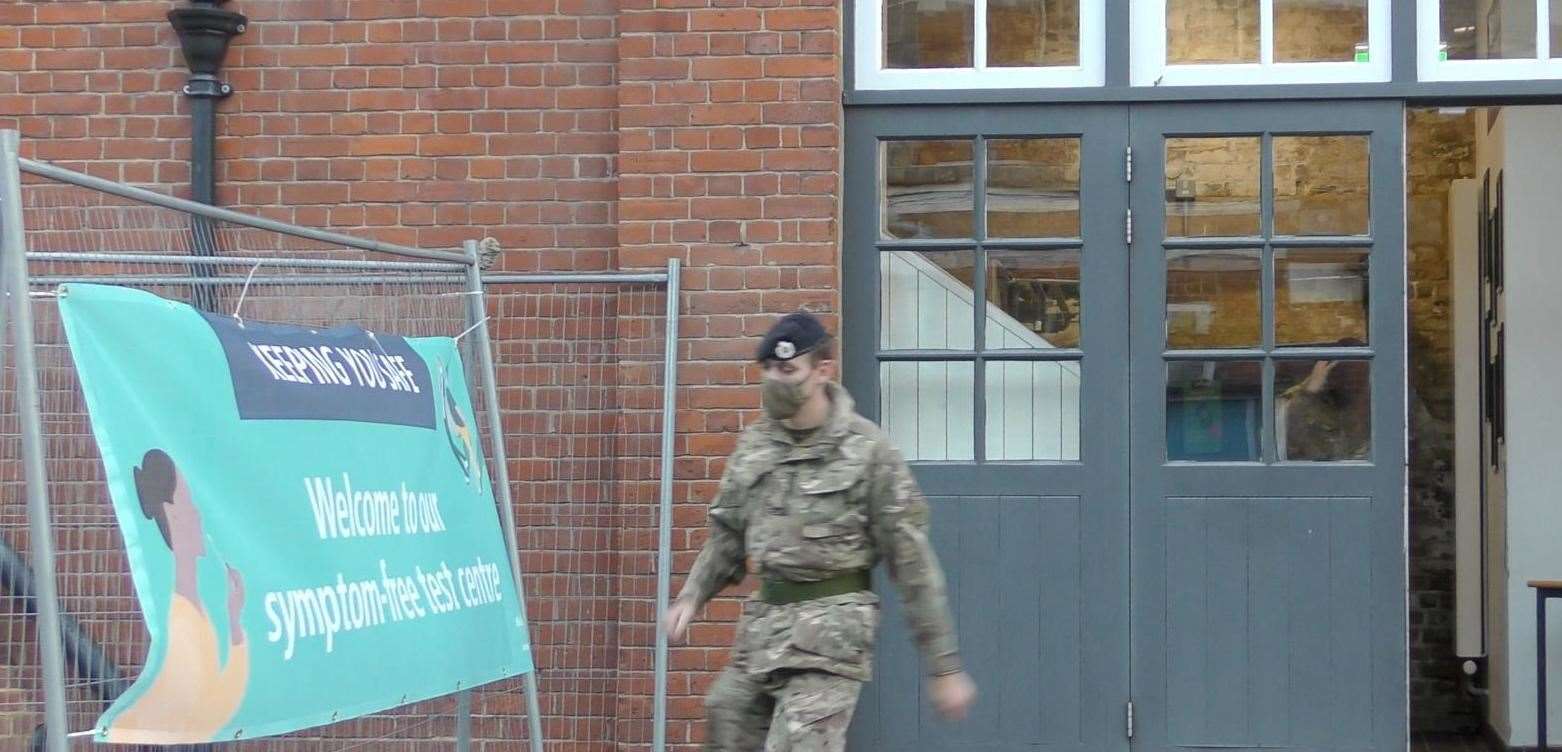 The military has been setting up a testing site at the University of Kent's Medway Campus in Chatham