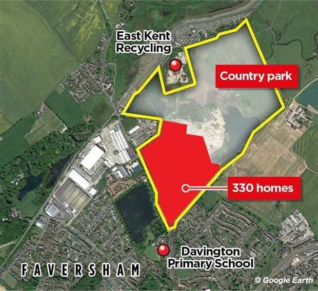 The layout of the site in Faversham