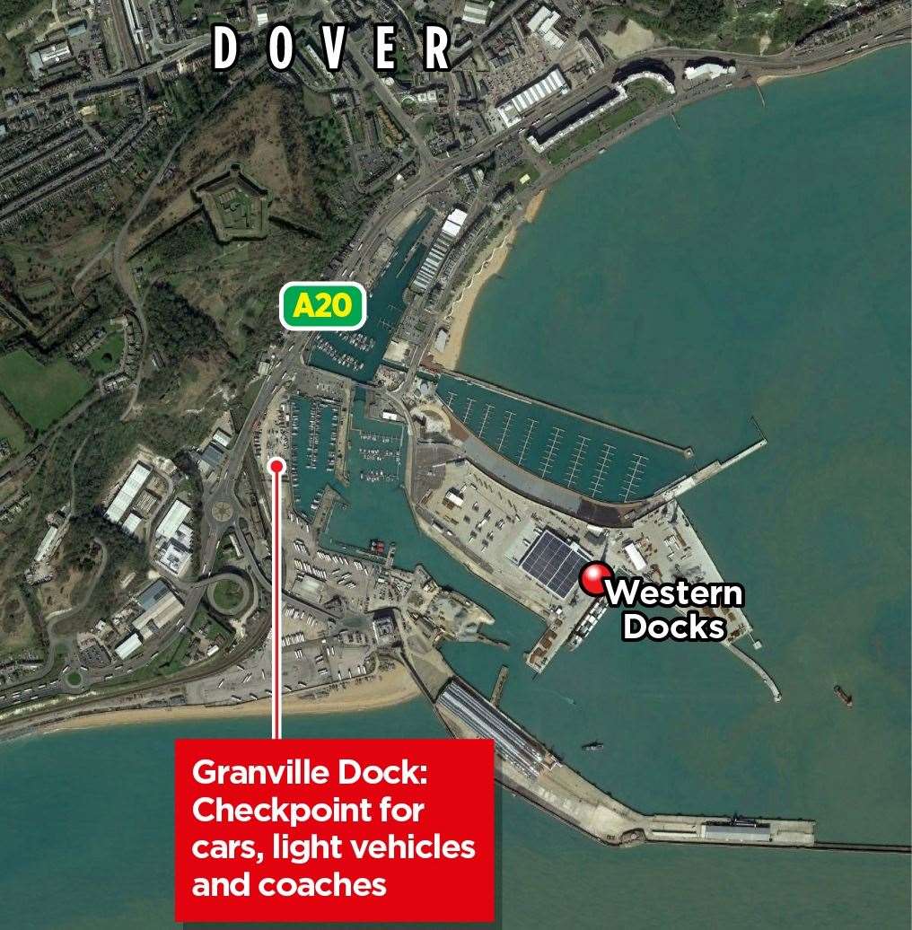 Port of Dover bosses are looking at using Granville Dock next to the A20 for checks
