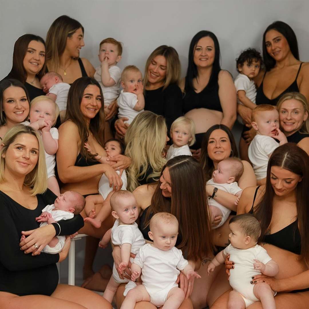 Photographer Jemma Amos staged a photo shoot with mothers and babies, and mums-to-be, to celebrate International Women's Day. Picture: Jemma Amos