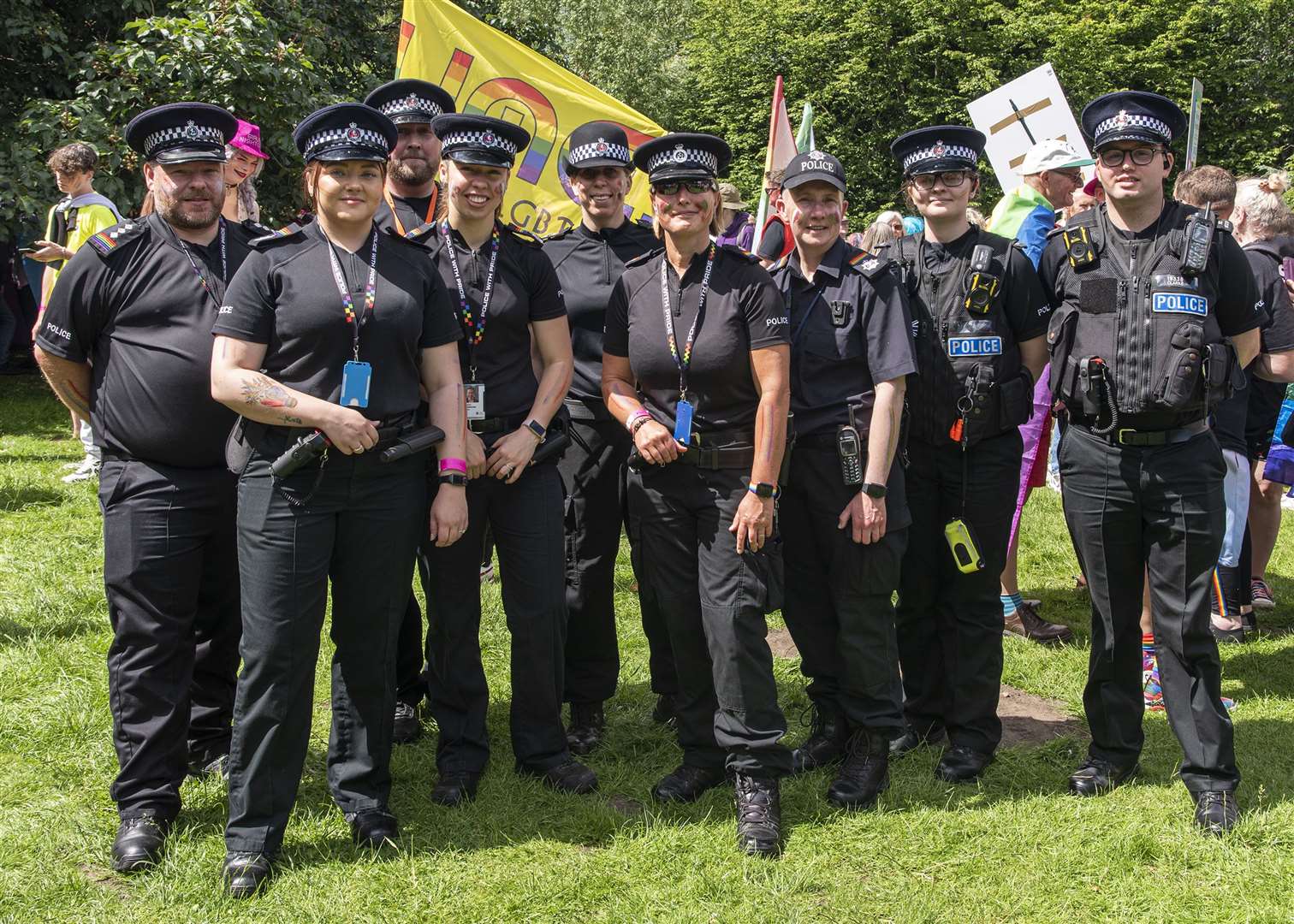 Police officers did their bit to help with the festival. Picture: Jo Court