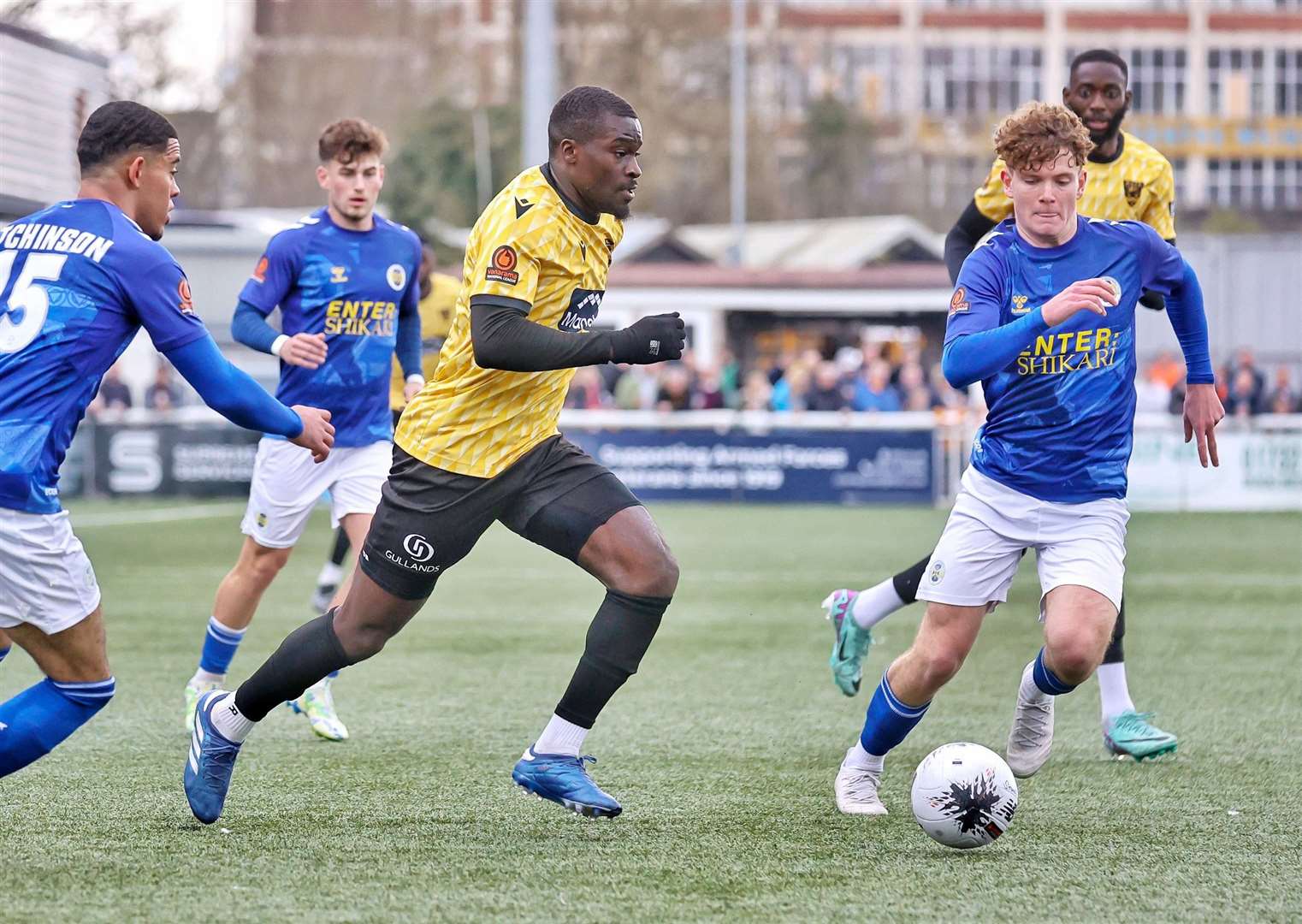 Jacob Berkeley-Agyepong in possession for Maidstone. Picture: Helen Cooper