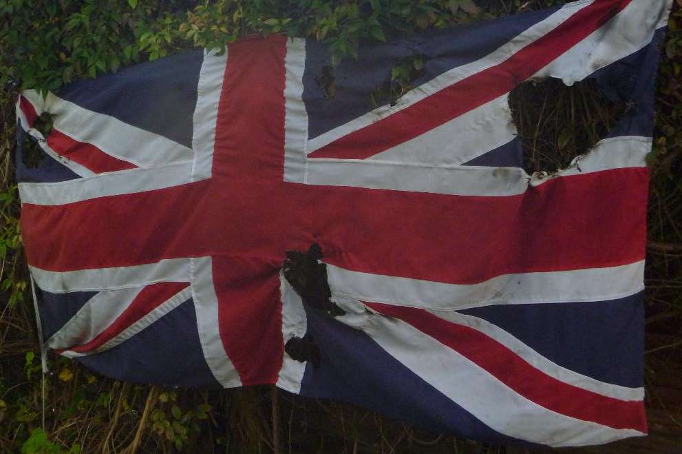 The burnt flag that Cllr Mike Taylor found