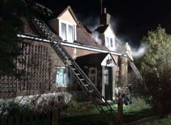 Crews were called to the building last night. Picture: Kent Fire and Rescue Service.