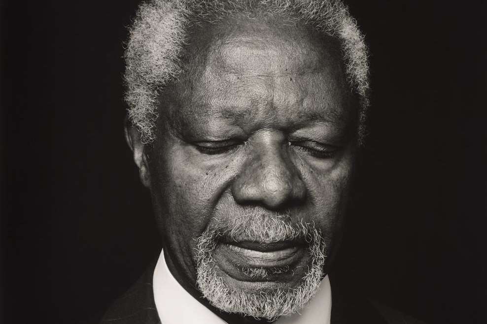 Anouch Abrar's picture of Kofi Annan in the 2013 Taylor Wessing photographic portrait prize. Picture: National Portrait Gallery, London