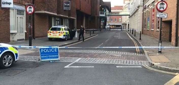 A cordon was in place in Rose Lane