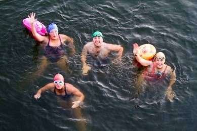 The Avis team who swam the Channel. Picture submitted on behalf of Avis Budget Group
