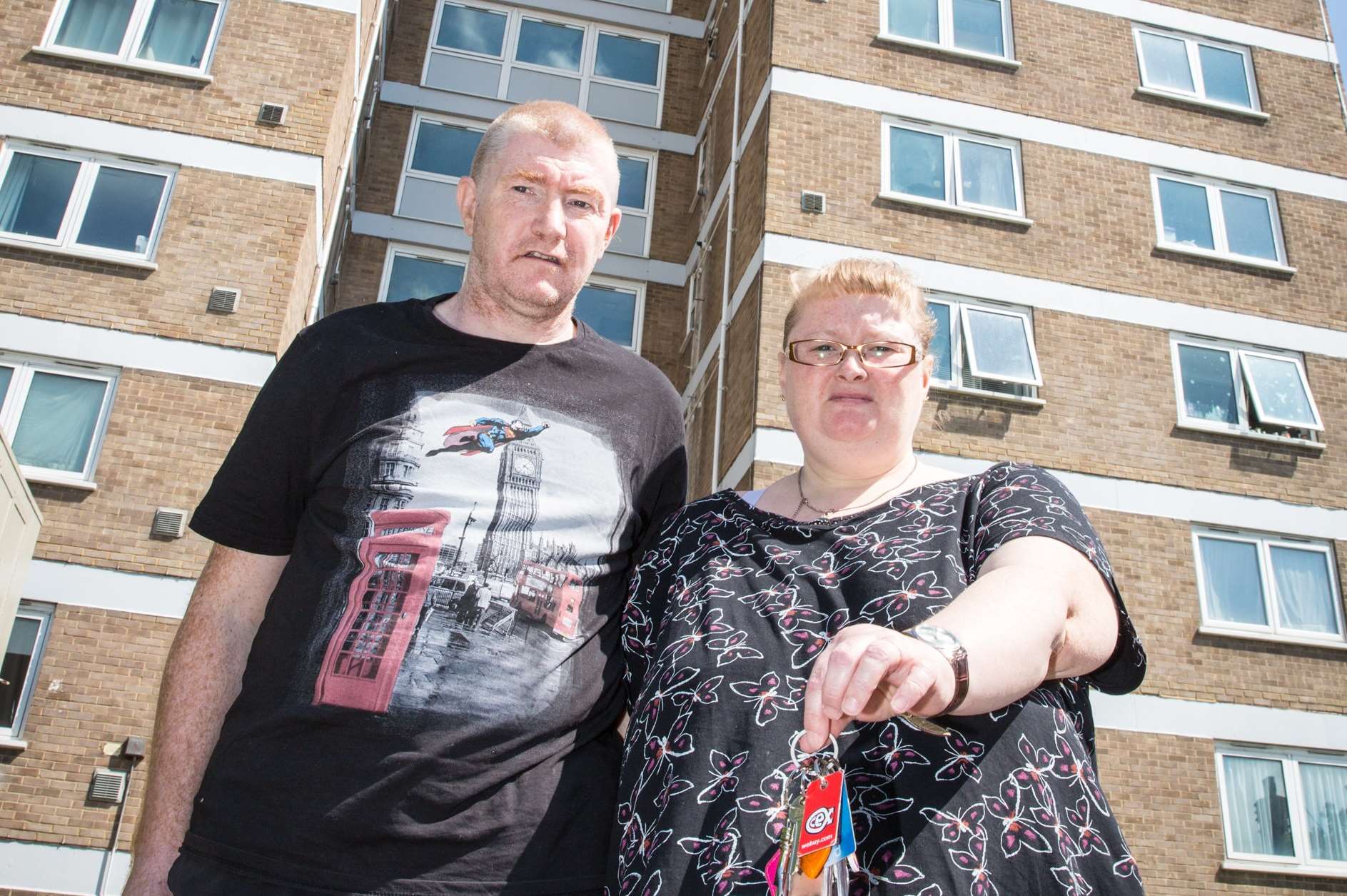 Garry and Sharon Baillie had to call out the fire brigade when they dropped their house keys down a lift shaft