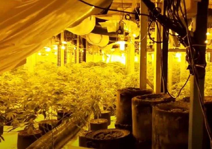 Police uncovered a huge cannabis farm in Folkestone but when they arrived it was so well locked down, they had to call firefighters to help. Picture: Kent Police
