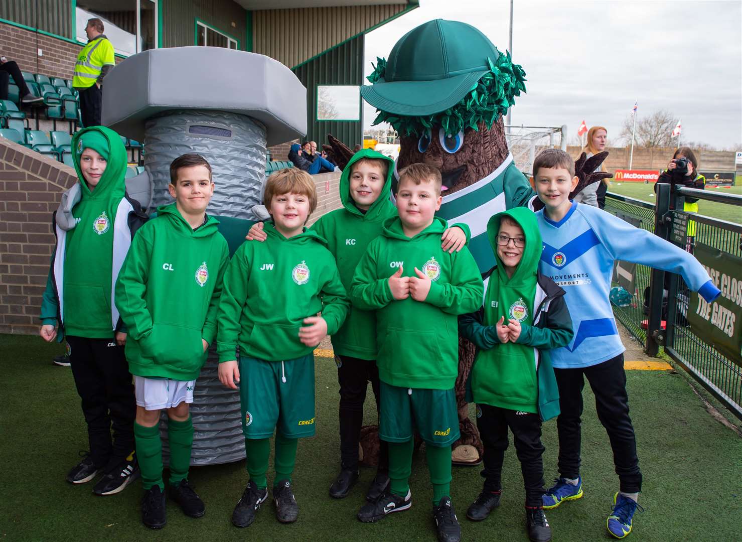 Ashford disability players were mascots for the first team's game against Chatham last month. Picture: Ian Scammell