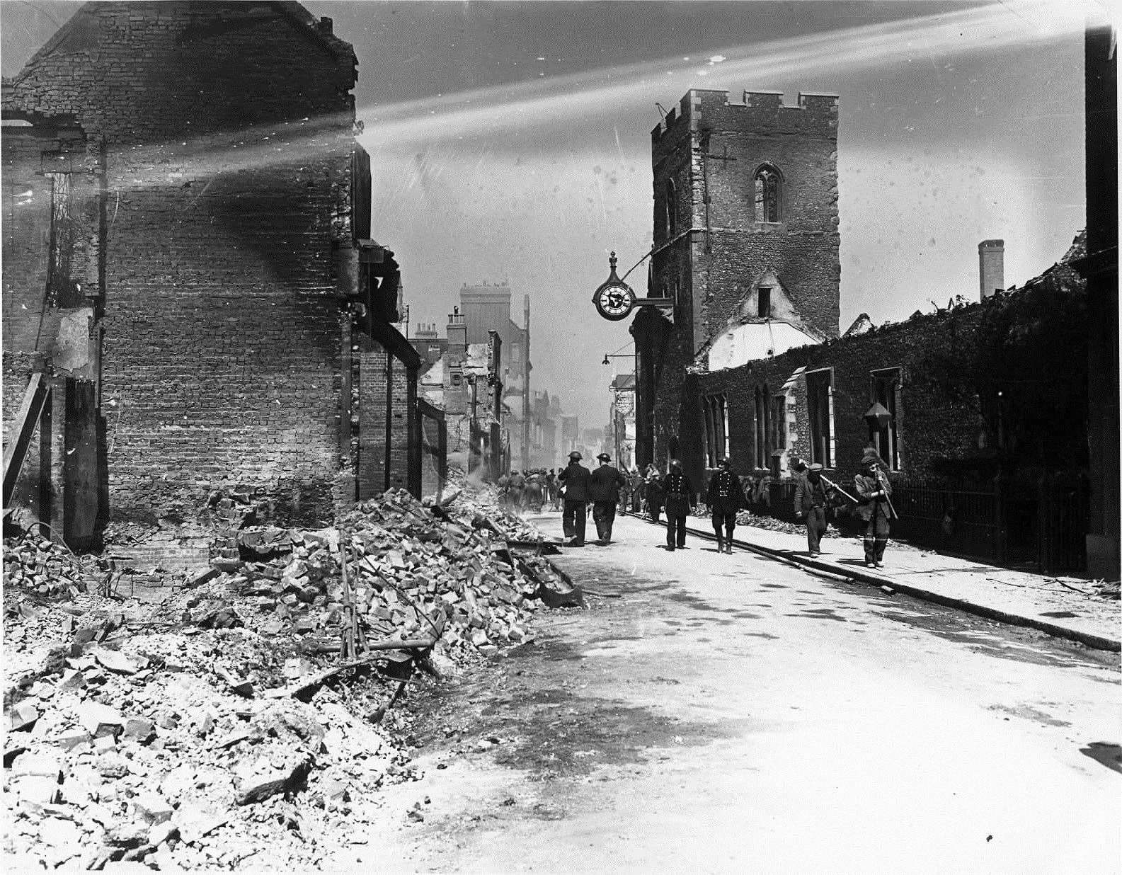The scene of devastation in Canterbury after the June 1 raid